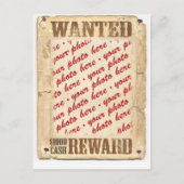 WANTED Poster Photo Lijst Briefkaart (Voorkant)