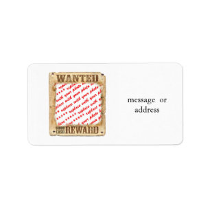 WANTED Poster Photo Lijst Etiket
