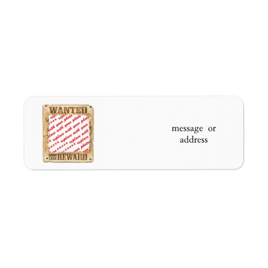 WANTED Poster Photo Lijst Etiket (Voorkant)