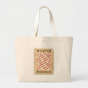WANTED Poster Photo Lijst Grote Tote Bag