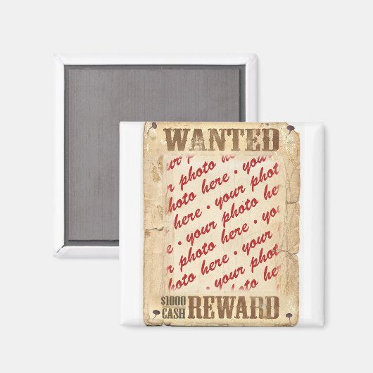 WANTED Poster Photo Lijst Magneet (Voorkant / Achterkant)