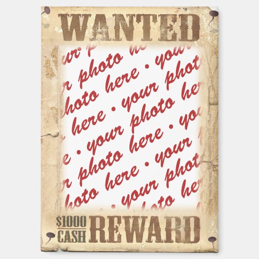 WANTED Poster Photo Lijst Magneet (Voorkant)