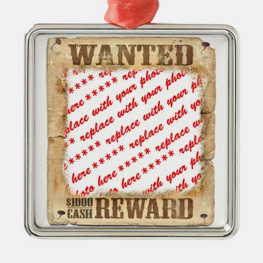 WANTED Poster Photo Lijst Metalen Ornament (Voorkant)