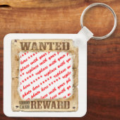 WANTED Poster Photo Lijst Sleutelhanger (Achterkant)