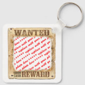 WANTED Poster Photo Lijst Sleutelhanger (Achterkant)