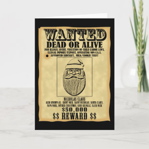 Wanted Poster - Santa Claus Feestdagen Kaart