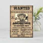 Wanted Poster Western Cowboy with Photo Birthday  Kaart (Staand voorkant)