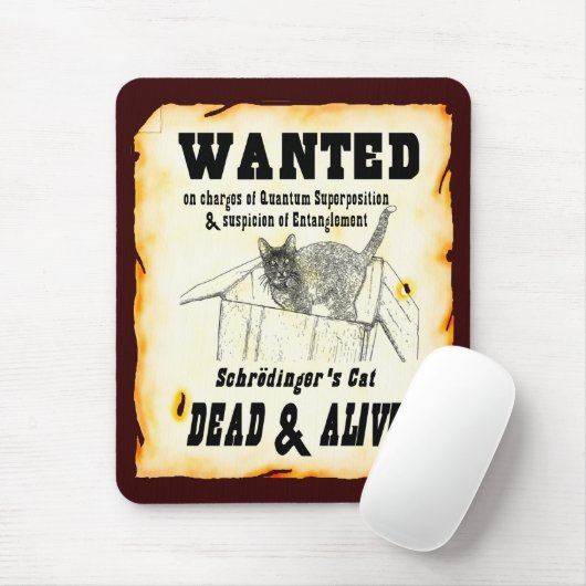 "WANTED: Schrodinger's Cat" Mousepad Muismat (Met muis)