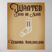 Wanted sock poster (Voorkant)