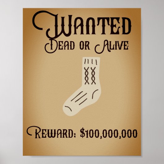 Wanted sock poster (Voorkant)