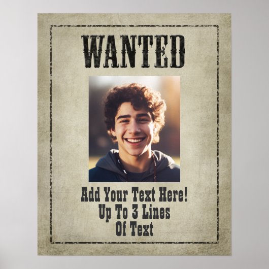 WANTED Wild West Poster (Voorkant)