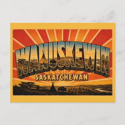 Wanuskewin Heritage Park Saskatchewan Inheems erfg Briefkaart (Voorkant)