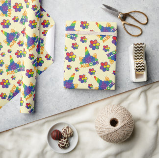 Wanzinnige Autisme Eenhoorn Bloem Hoorn Uitstekend Cadeaupapier