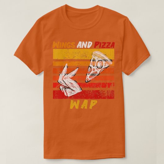 WAP Wings en Pizza Funny T-shirt (Design voorkant)