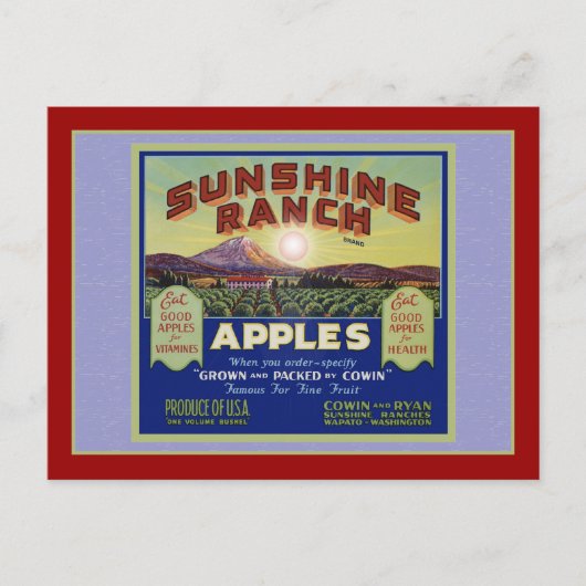 Wapato Washington Apples Briefkaart (Voorkant)