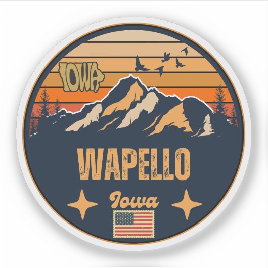 Wapello, Iowa Sticker (Voorkant)