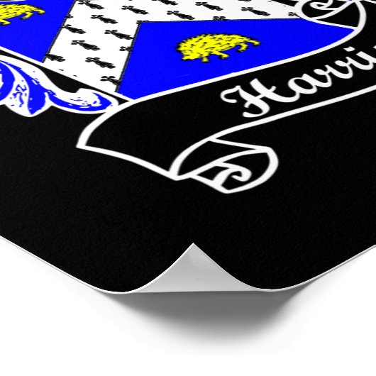 Wapen Achternaam Achternaam Familie Crest Poster (Hoek)