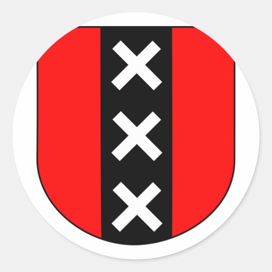 Wapen Amsterdam Nederland Ronde Sticker (Voorkant)