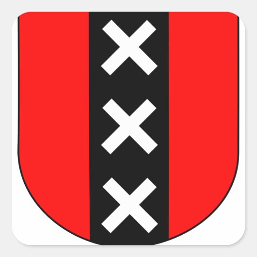 Wapen Amsterdam Nederland Vierkante Sticker (Voorkant)
