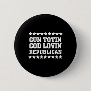 Wapen dragende God lovende Republikeinse Conservat Ronde Button 5,7 Cm