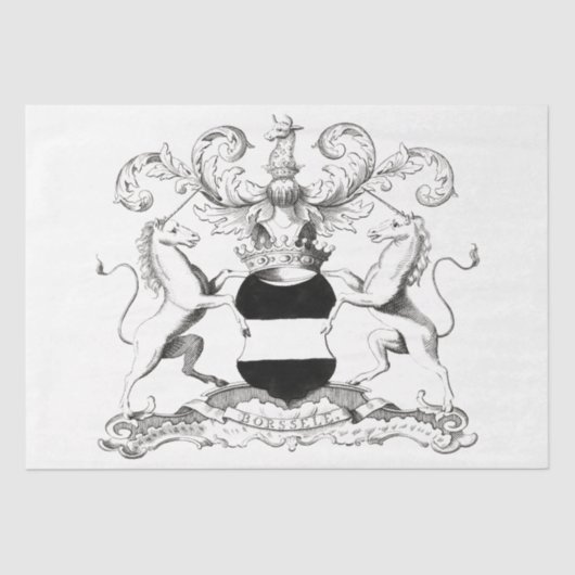 wapen Eenhoorn Ephemera Decoupage Tissuepapier (Voorkant)