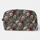 Wapen in de Rozen - Gotische Bloemenschedel Toilettasje (Voorkant)