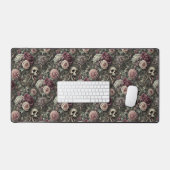 Wapen in het Roos - Gothic Skull Floral Bureaumat (Keyboard & Muis)