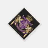 Wapen Monogram Embleem Gouden Leeuw Schild Servet (Hoek)