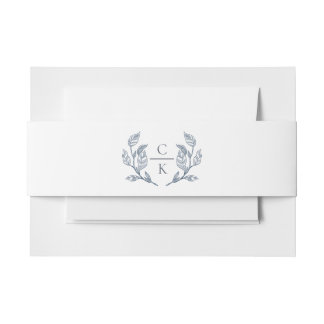 Wapen Monogram Franse Toile Romantische Trouwdag Uitnodigingen Wikkel