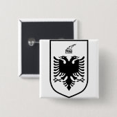Wapen van Albanië Vierkante Button 5,1 Cm (Voorkant /achterkant)