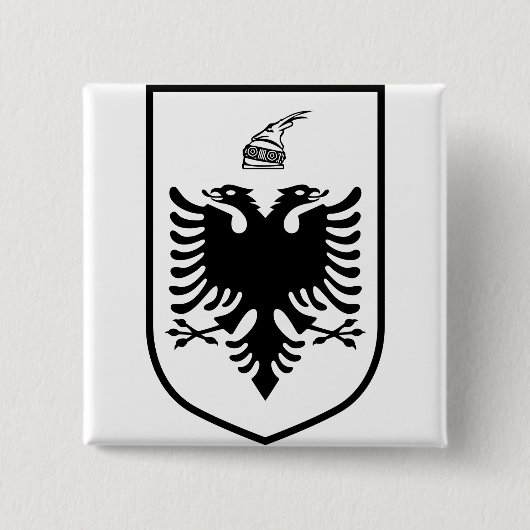 Wapen van Albanië Vierkante Button 5,1 Cm (Voorkant)