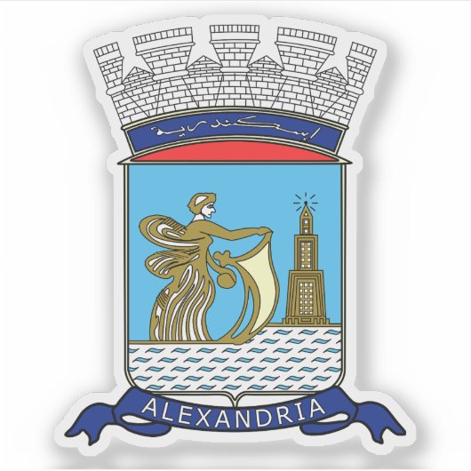 Wapen van Alexandrië, Egypte Sticker (Voorkant)