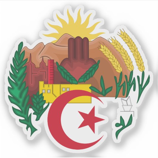 Wapen van Algerije Sticker (Voorkant)