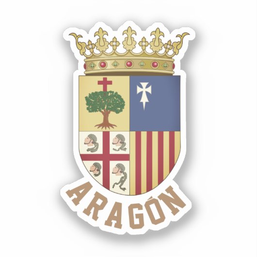 Wapen van Aragón (autonome gemeenschap) Spanje Sticker (Voorkant)