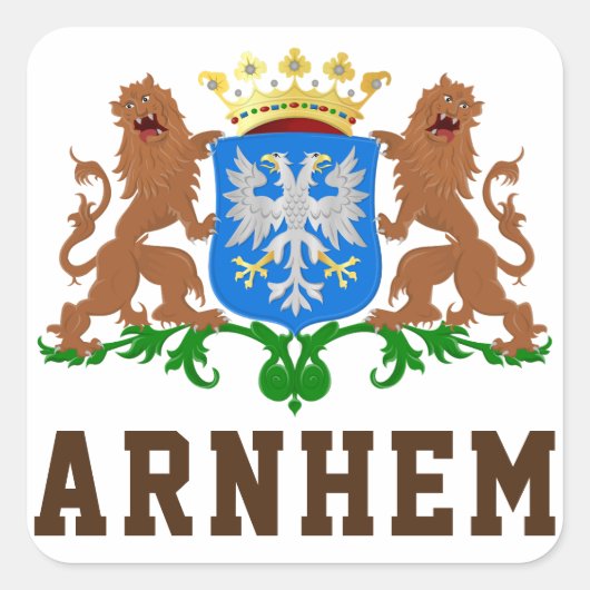 Wapen van Arnhem, Nederland Vierkante Sticker (Voorkant)