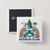 Wapen van Ascension Island Vierkante Button 5,1 Cm (Voorkant /achterkant)