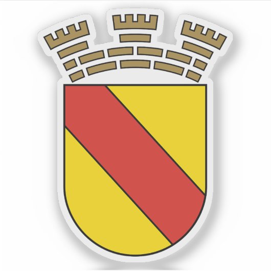 Wapen van Baden-Baden, Duitsland Sticker (Voorkant)