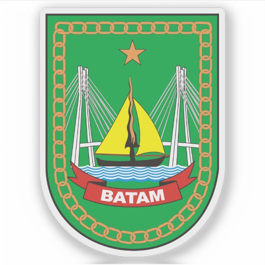 Wapen van Batam, Indonesië Sticker (Voorkant)