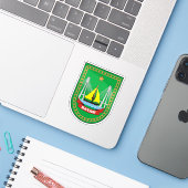 Wapen van Batam, Indonesië Sticker (Laptop met iPhone)