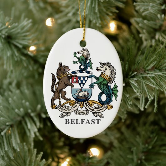 Wapen van Belfast Keramisch Ornament (Boom)