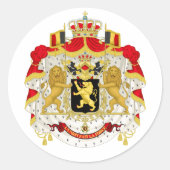 Wapen van België Ronde Sticker (Voorkant)