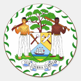 Wapen van Belize Ronde Sticker