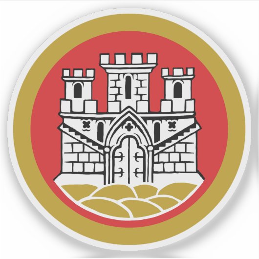 Wapen van Bergen, Noorwegen Sticker (Voorkant)