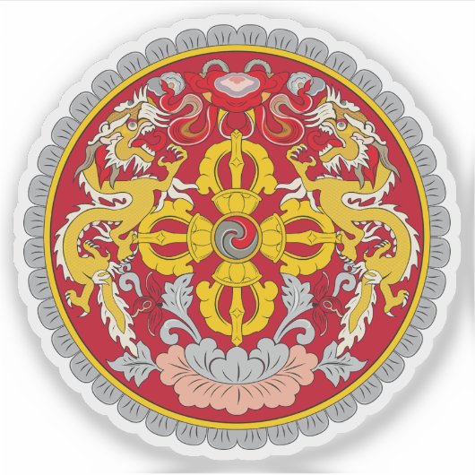 Wapen van Bhutan Sticker (Voorkant)