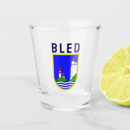 Wapen van Bled, Slovenië Shot Glas (Voorkant)