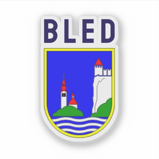 Wapen van Bled, Slovenië Sticker (Voorkant)