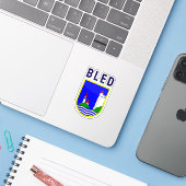 Wapen van Bled, Slovenië Sticker (Laptop met iPhone)