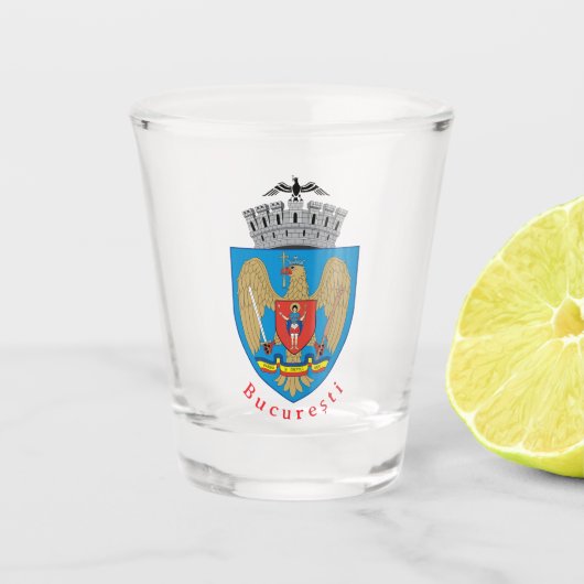 Wapen van Boekarest, Roemenië Shot Glas (Voorkant)