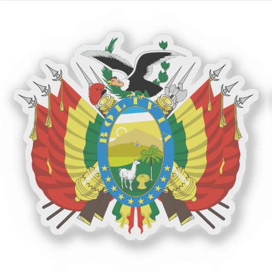 Wapen van Bolivia Sticker (Voorkant)