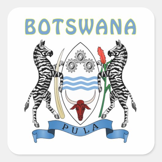 wapen van botswana vierkante sticker (Voorkant)